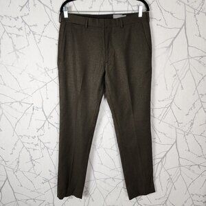 Club Monaco Dark Olive Brown 100% Wool Connor Modern Slim Fit Pants